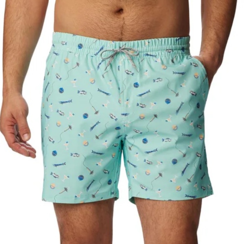 NWT Columbia PFG Super Slack Tide Hybrid 6” Water Shorts  Nautical Design